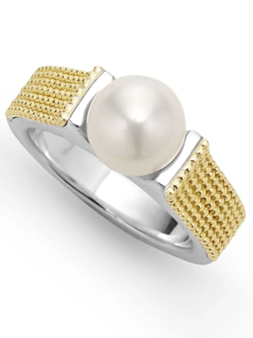 Luna  Two-Tone Caviar Pearl Ring from LAGOS